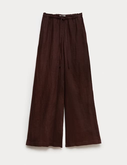 Pure Linen Palazzo Trousers