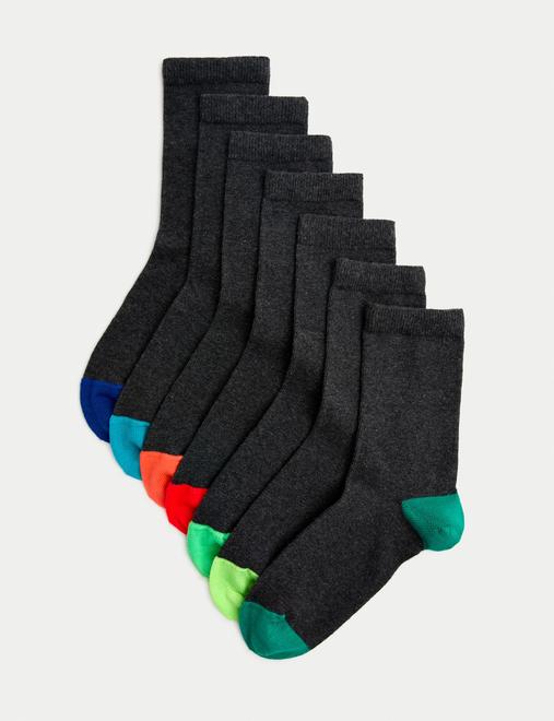 7 Pack Socks (8½-12 Small - 7½-10½ Large)