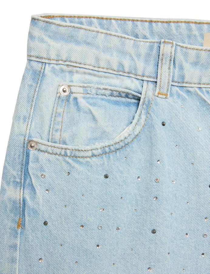 Denim Diamante Baggy Barrel Jeans (6-16 Yrs)