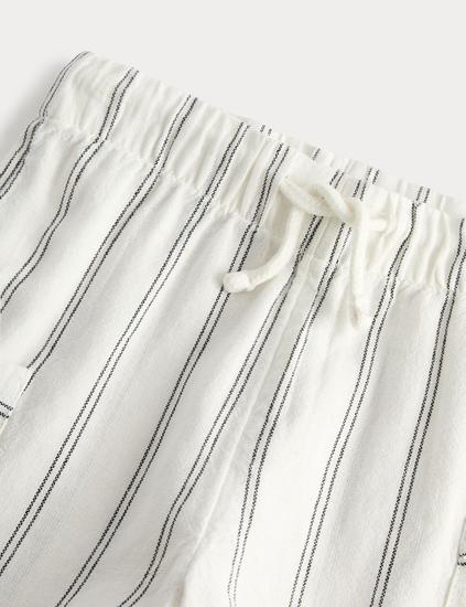 Linen Blend Cargo Shorts (2-8 Yrs)