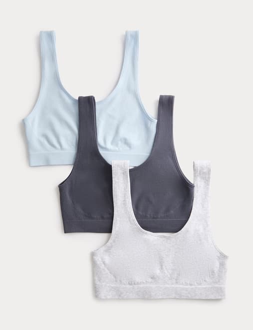 3pk Seamless Non Wired Crop Tops