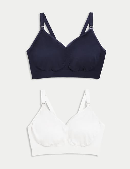 2pk Non Wired Nursing Bras A-E, M&S Collection