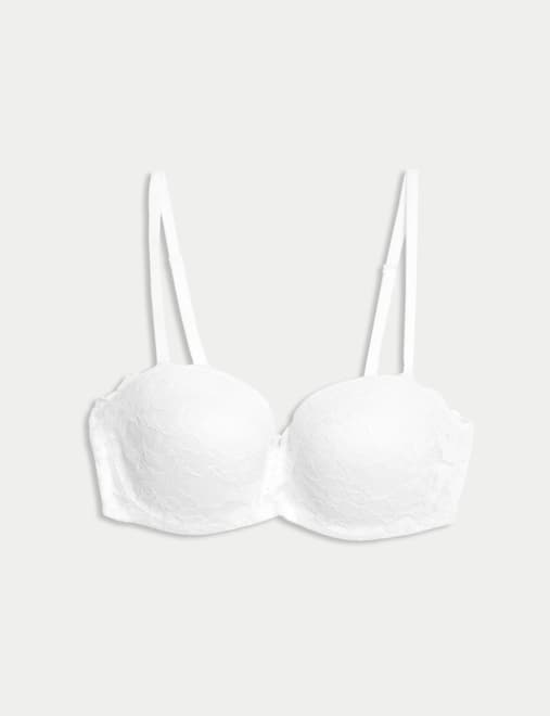 Lace Wired Strapless Bandeau Bra A-E