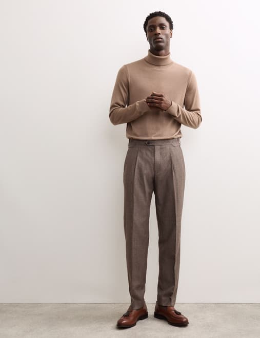 Extra Fine Merino Roll Neck Jumper with Silk
