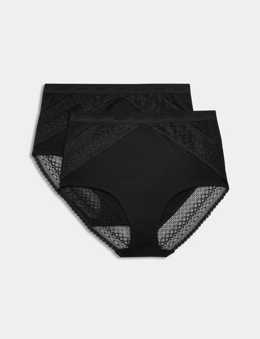 5 for £9.99 M&S sexy knickers panties briefs no VPL satin lace UK 6 - 16  MULTI