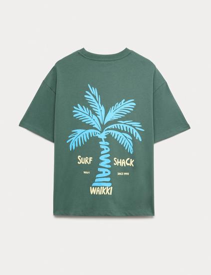 Pure Cotton Hawaii Surf Graphic T-Shirt (6-16 Yrs)