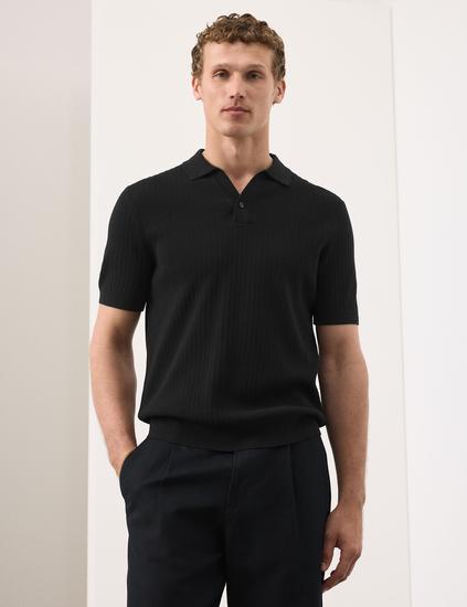 Mercerised Cotton Knitted Polo Shirt