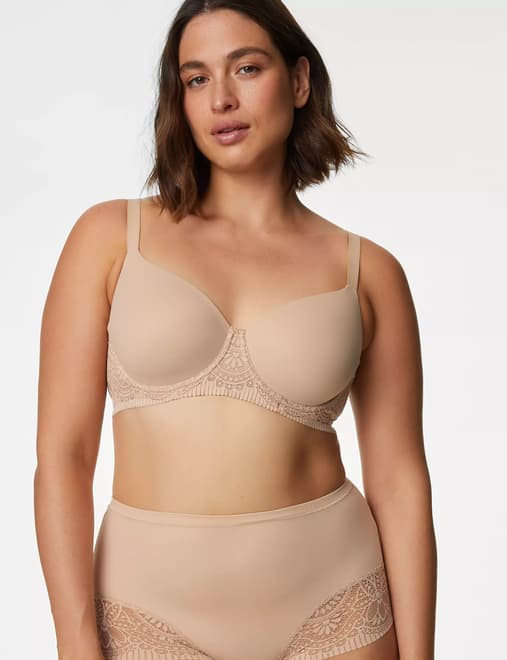 2pk Cotton Padded T-Shirt Bras AA-D, M&S Collection