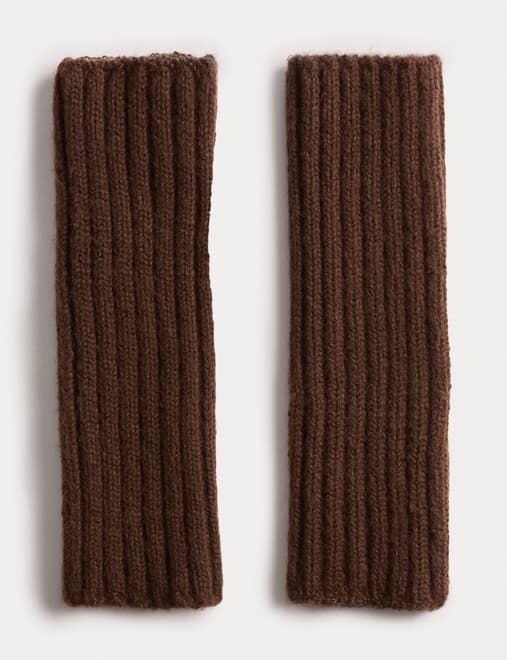Knitted Rib Fingerless Gloves