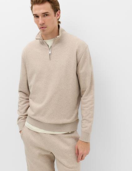 Cotton Rich Loopback Half Zip Sweatshirt