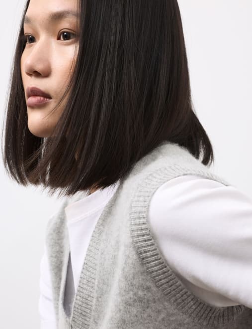 Wool Blend Brushed Tabard with Cashmere