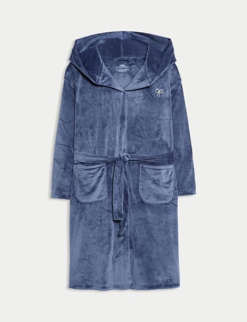 Velour Hooded Dressing Gown (6-16 Yrs)