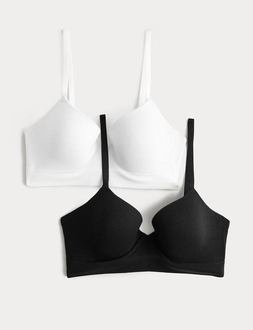 2 Pack Seamfree Wired Demi Cup Bras (A-E)