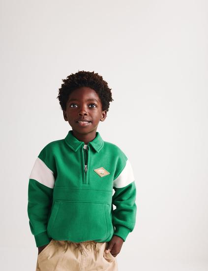 Cotton Rich Half Zip Collared Sweatshirt (2-8 Yrs)