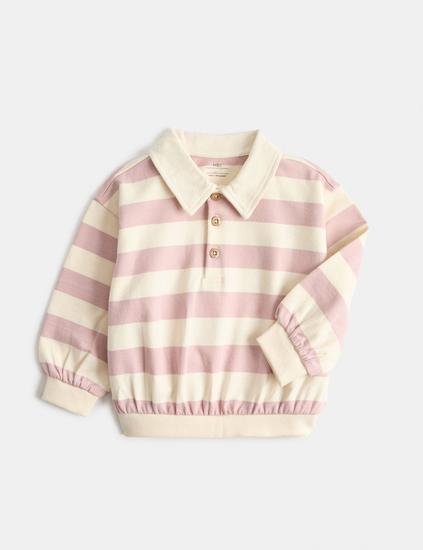 Pure Cotton Striped Rugby Shirt (0-5 Yrs)