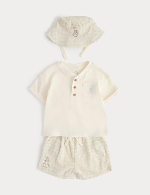 3 Piece Cotton Rich Peter Rabbit ™ Shorts Outfit (0-3 Years)