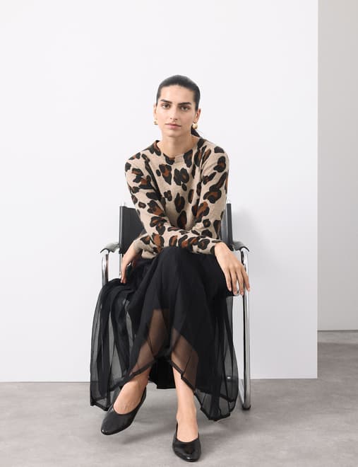 Pure Cashmere Animal Print Jumper