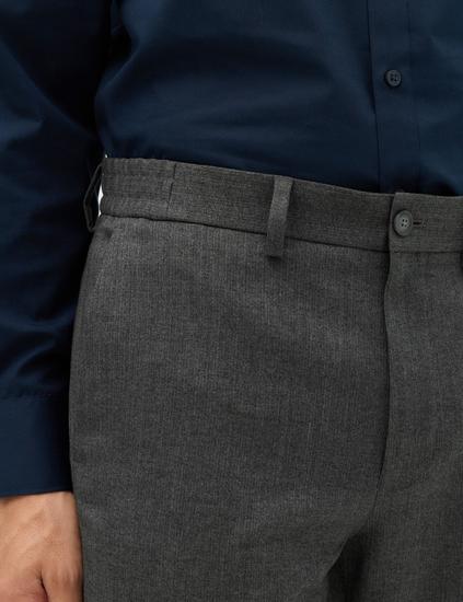 Tailored Fit Flannel Smart Trousers