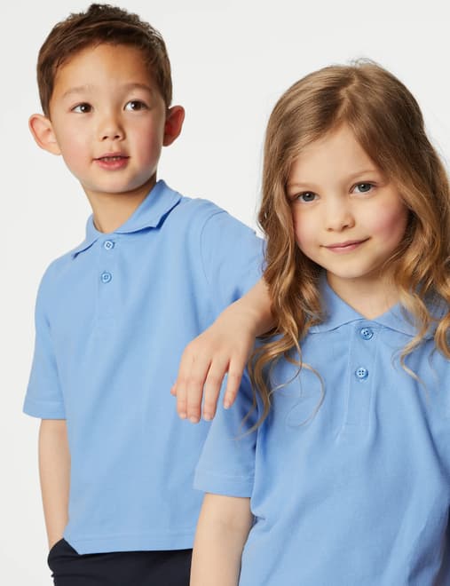 Girls blue clearance school polo shirts