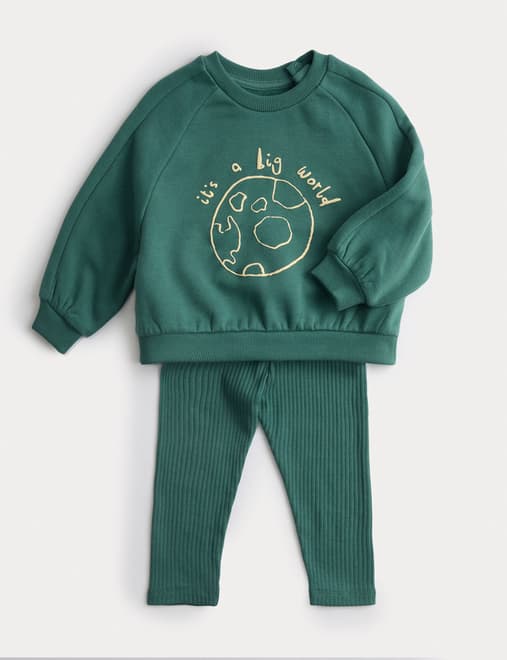 2pc Big World Sweatshirt & Leggings Outfit (0-3 Yrs)