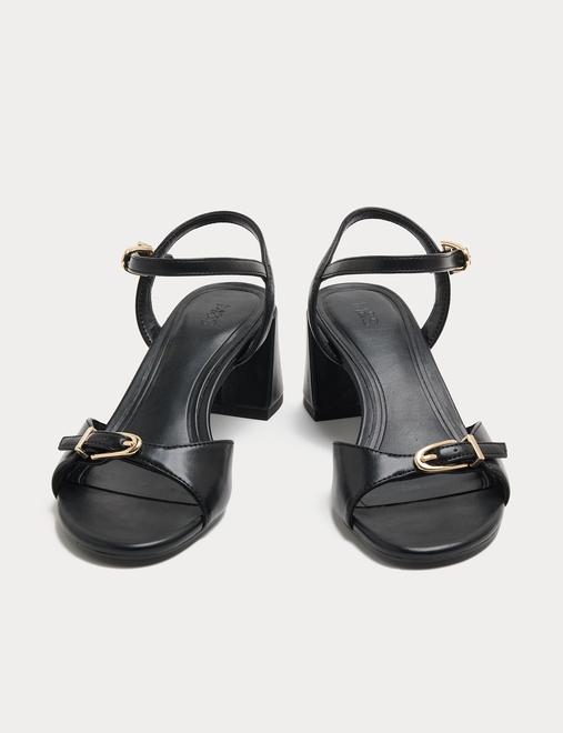 Buckle Ankle Strap Block Heel Sandals