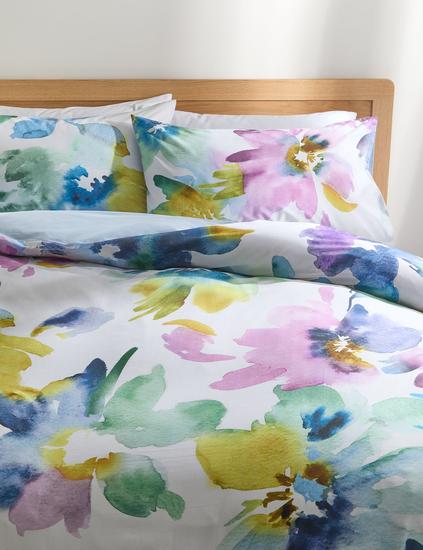 Pure Cotton Watercolour Floral Bedding Set