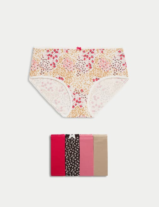 5pk Cotton Lycra™ Printed High Rise Shorts