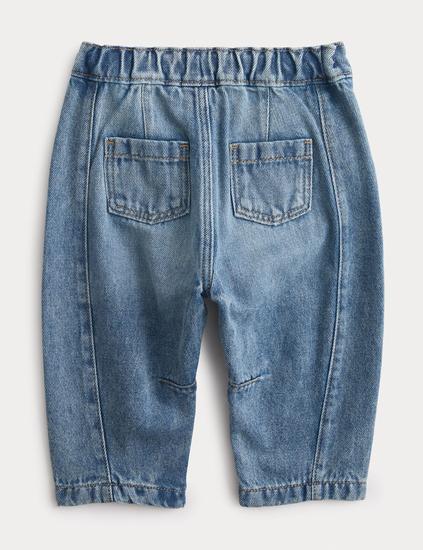 Pure Cotton Elasticated Waist Jeans (0-3 Yrs)