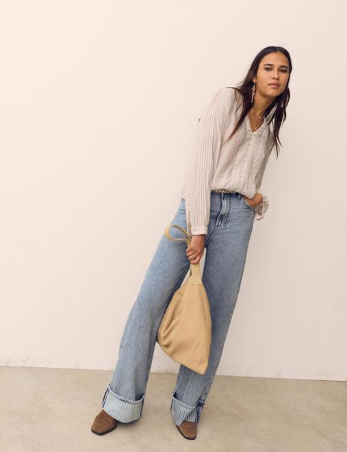 Textured V-Neck Blouse