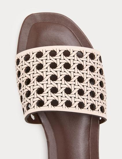 Laser Cut Flat Mule Sandals