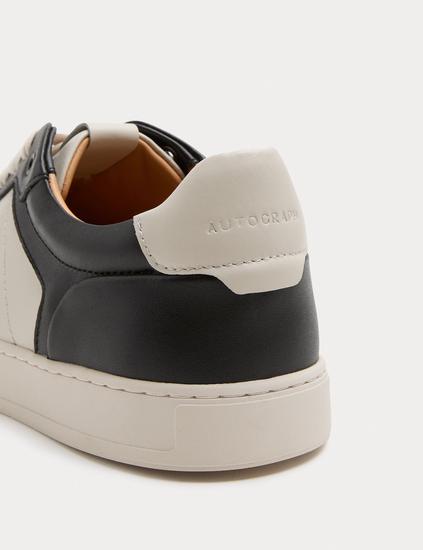 Leather Colour Block Trainers