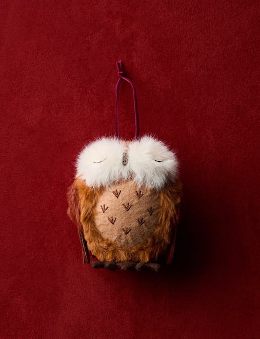 Felt Hanging Fluffy Owl Decoration
