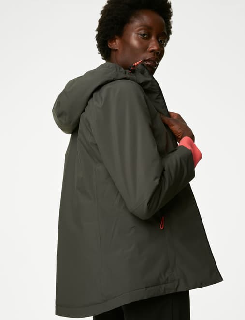 M&S GOODMOVE Padded Hooded WATERPROOF PARKA Coat ~ Size 16