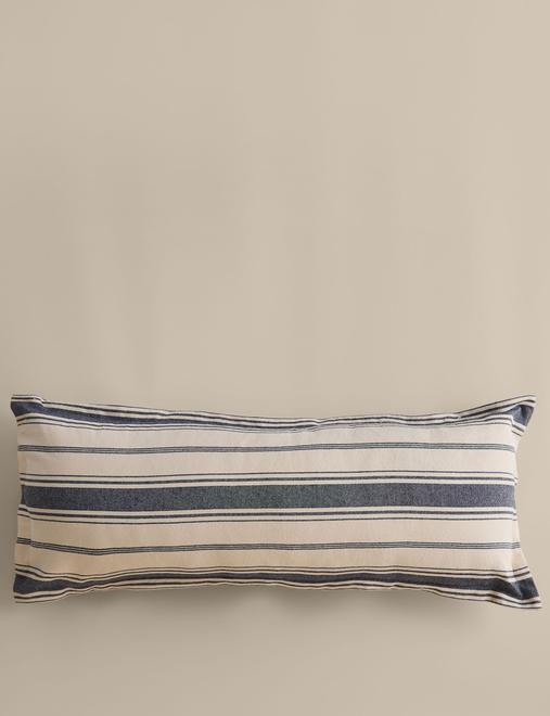 Pure Cotton Woven Stripe Bolster Cushion