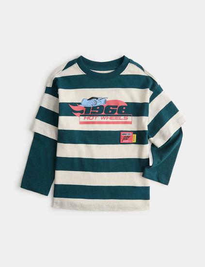 Pure Cotton Hot Wheels™ Mock Sleeve Top (2-8 Yrs)