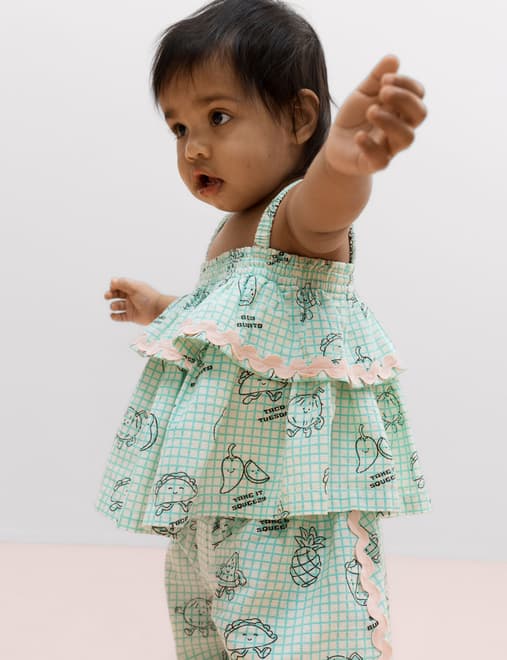2 Piece Pure Cotton Taco Top & Trouser Outfit (0-5 Yrs)