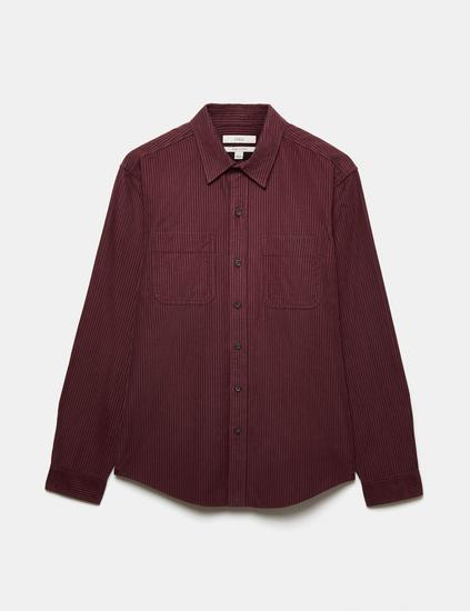 Regular Fit Striped Corduroy Shirt