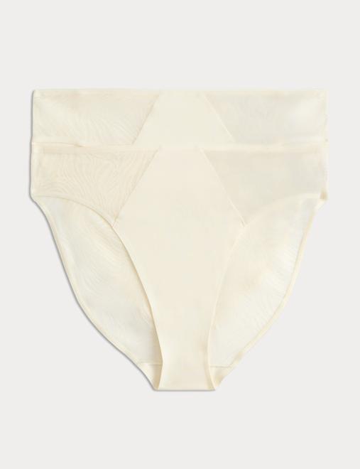 2 Pack Body Lace High Leg Knickers