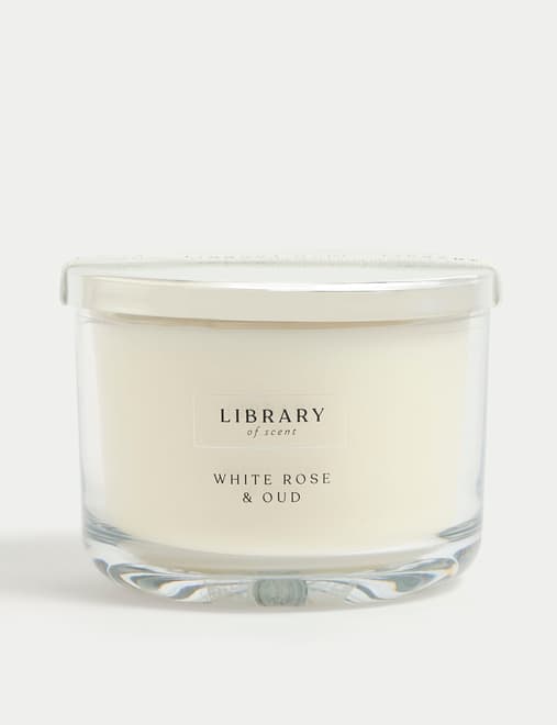 White Rose & Oud 3 Wick Candle