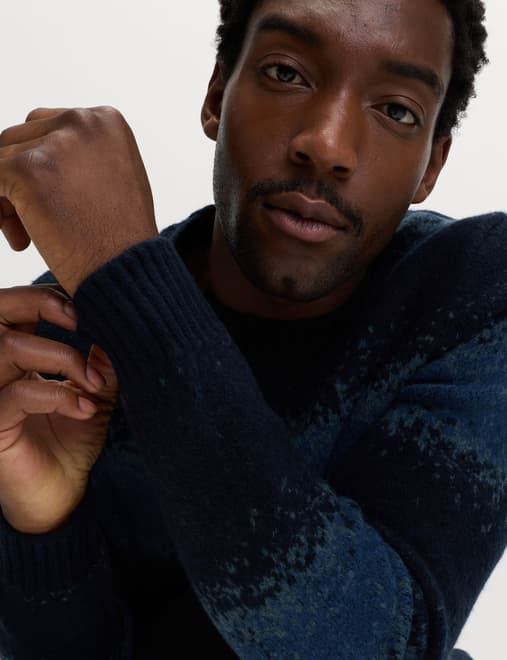 Supersoft Ombre Crew Neck Jumper with Wool