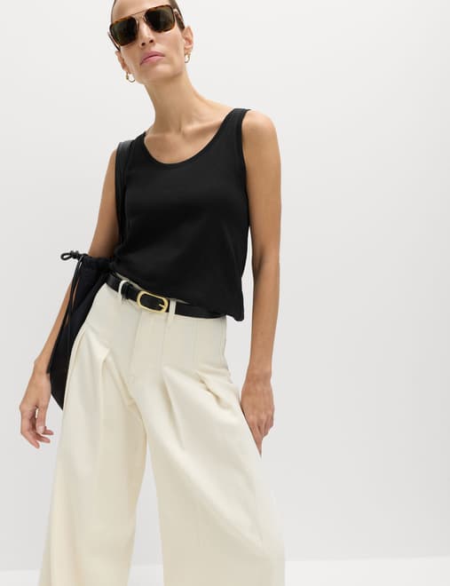 Pure Cotton Scoop Neck Top