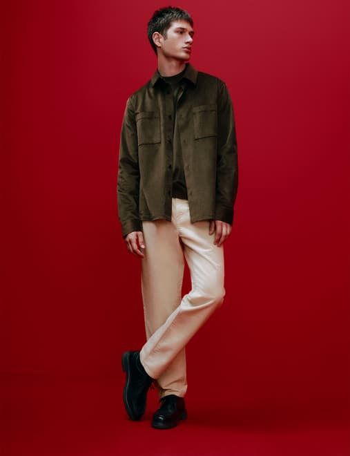 Regular Fit Cotton Rich Corduroy Shirt