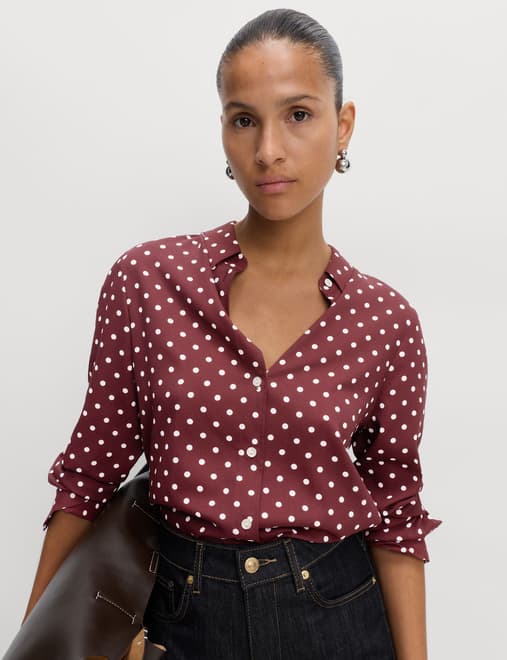 Printed Collared Button Through Shirt