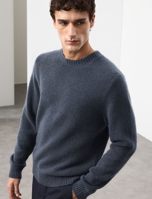 Merino Mohair Blend Relaxed Crew Jumper