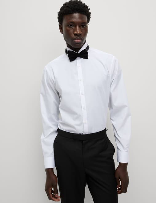 Regular Fit Cotton Blend Dress Shirt