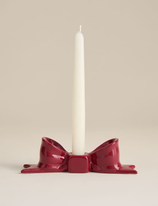 Bow Ceramic Dinner Candle Holder