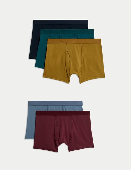 5 Pack Cotton Stretch Cool & Fresh™ Trunks