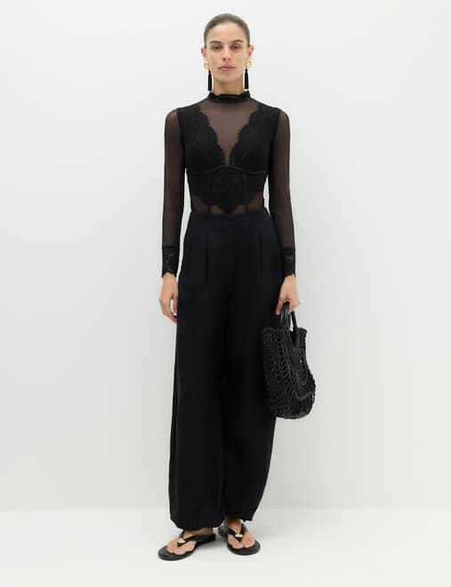 Pure Linen Balloon Trousers