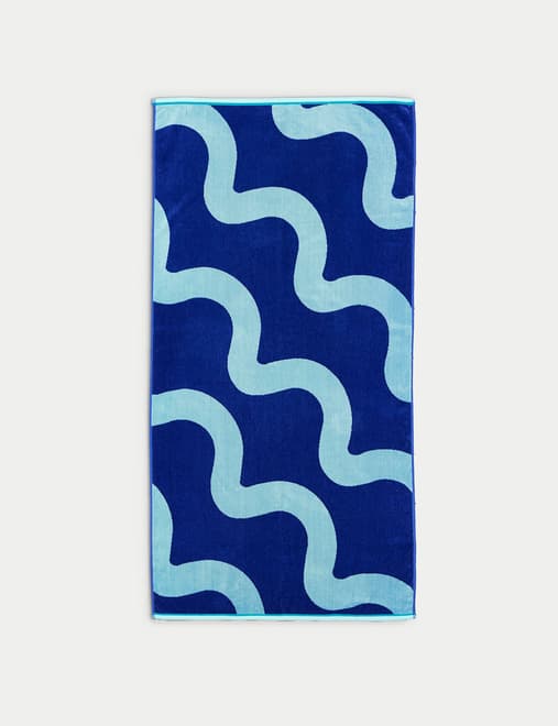Pure Cotton Waves Beach Towel