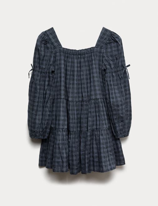 Pure Cotton Checked Dress (6-16 Yrs)